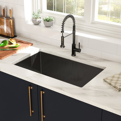 Gunmetal Black 16 Gauge 30"X18"X9" Undermount Kitchen Sink Single Bowl, T304 Stainless Steel, X - Shaped Water Guide For Smooth Flow, Coating And Pad Quiet Cooking Gauge, Easy Cleaning, To Avoid
