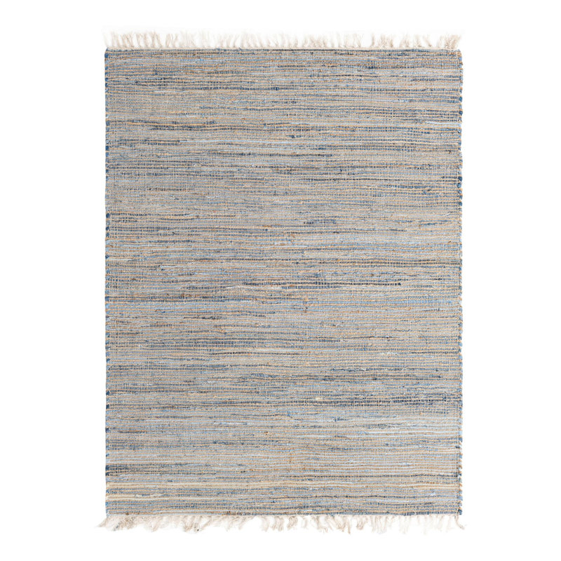 Holly-Rose Cotton Striped Indoor Rug, Rectangle 8' x 11'