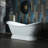 69" L x 28" W Freestanding Soaking Acrylic Double Ended Pedestal Tub (7-Inch Faucet Drillings)-86044225