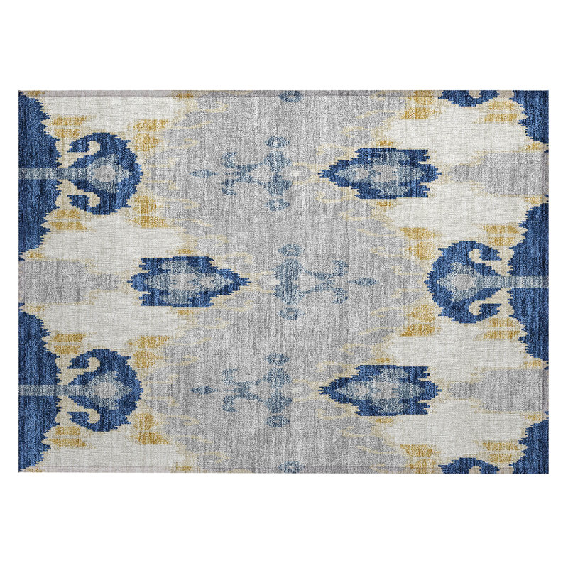 Ikat Indoor / Outdoor Rug, Rectangle 1'8" x 2'6"