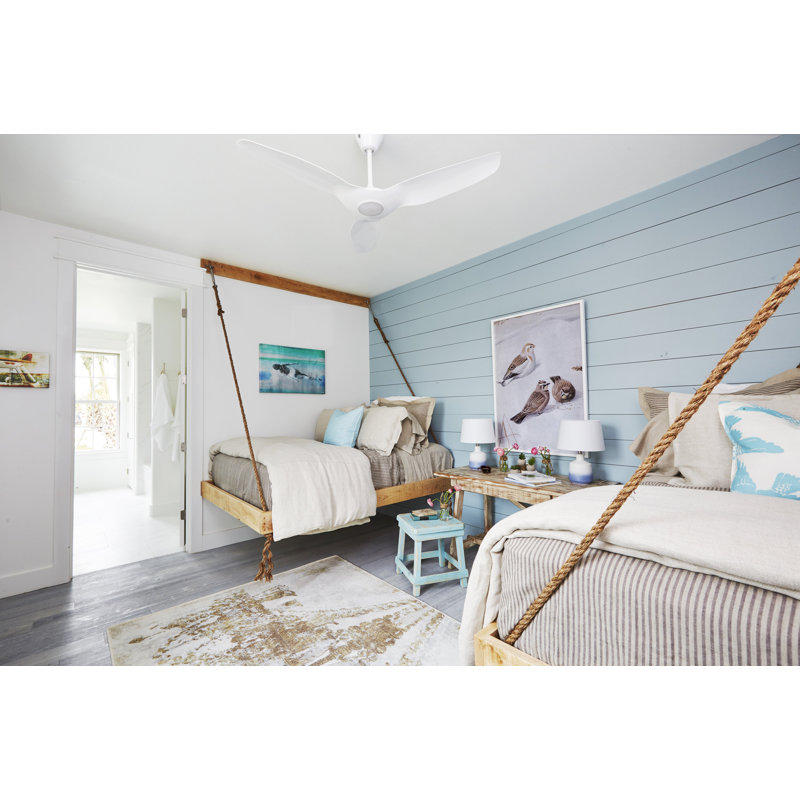 Haiku L Smart LED Downrod Ceiling Fan, White, 52" Wide