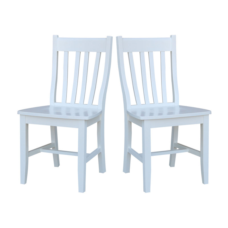 Decovello Traditional Solid Wood Dining Chair, White