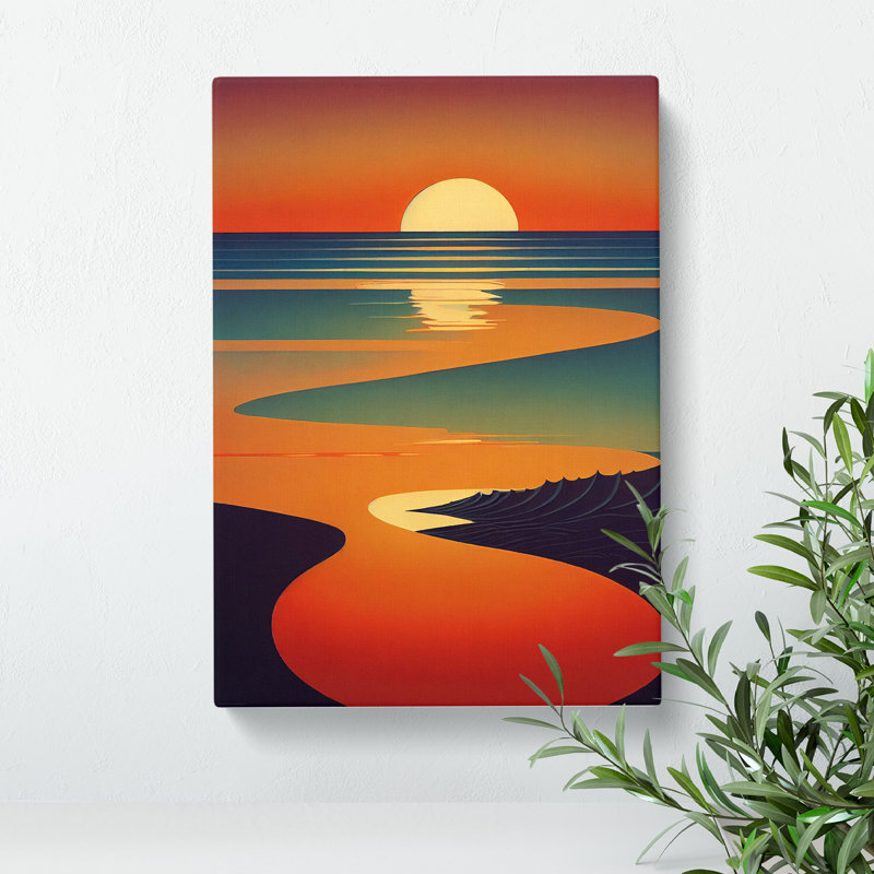 Dashing Sunset Abstract - Wrapped Canvas, 50cm H x 35cm W x 3cm D