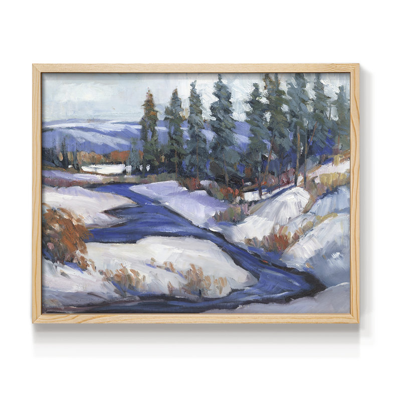 First Snow I -Framed Print - Restickable, Natural, 16" H x 20" W
