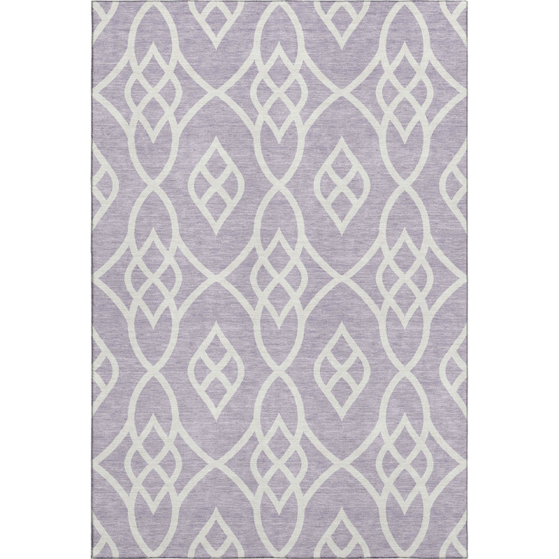 Tapis lavande Prisco lavable à la machine de qualité supérieure, Rectangle 10 pi x 14 pi
