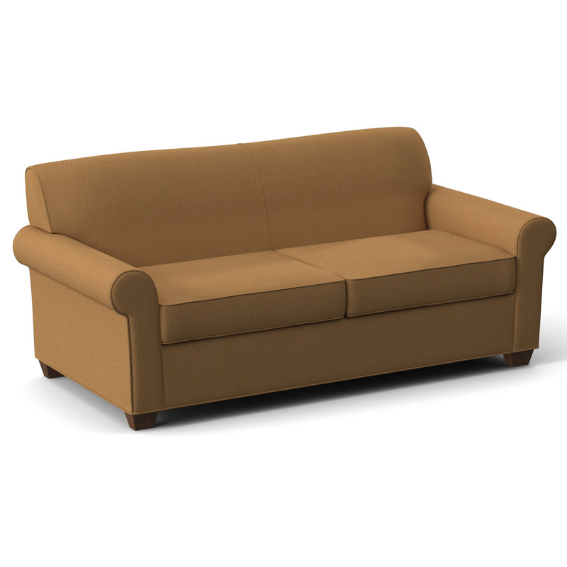 Finn 75" Rolled Arm Sofa Bed, Dillon Luggage, Montana Walnut, Hybrid