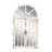 Mao Wood Window Pane Inspired 2 Door White Wall Mirror with Arched Top and Distressing