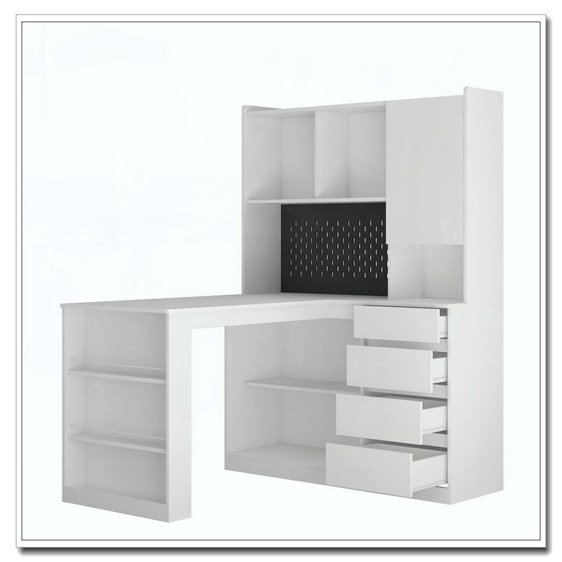 L Shaped Desk, White3