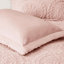 King/ King Embroidered Medallion Faux Fur Comforter In Blush Colour For Interior Design