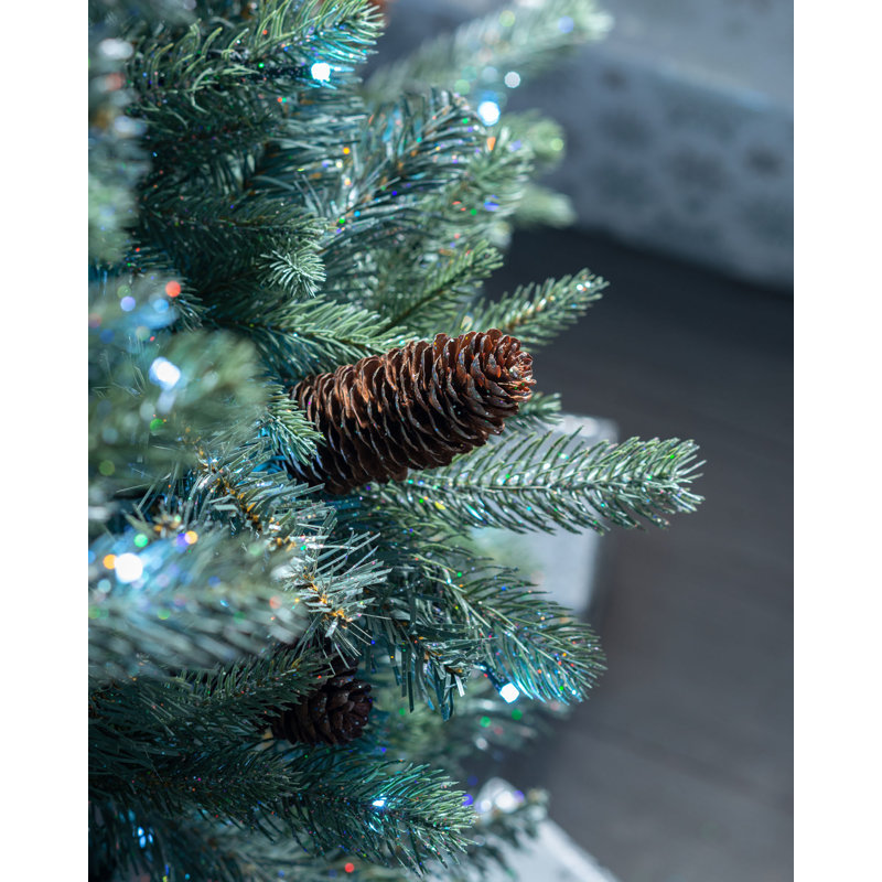5.91' H Lighted Artificial Spruce Christmas Tree