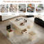 Table basse moderne pliante avec 4 tabourets, 2 tiroirs et un espace de rangement caché 