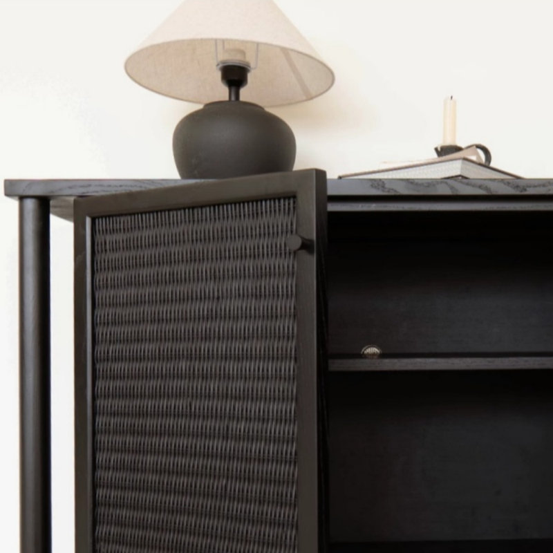 Buffet noir de haute qualité, H 31,5 po x l 70,87 po x P 17,72 po