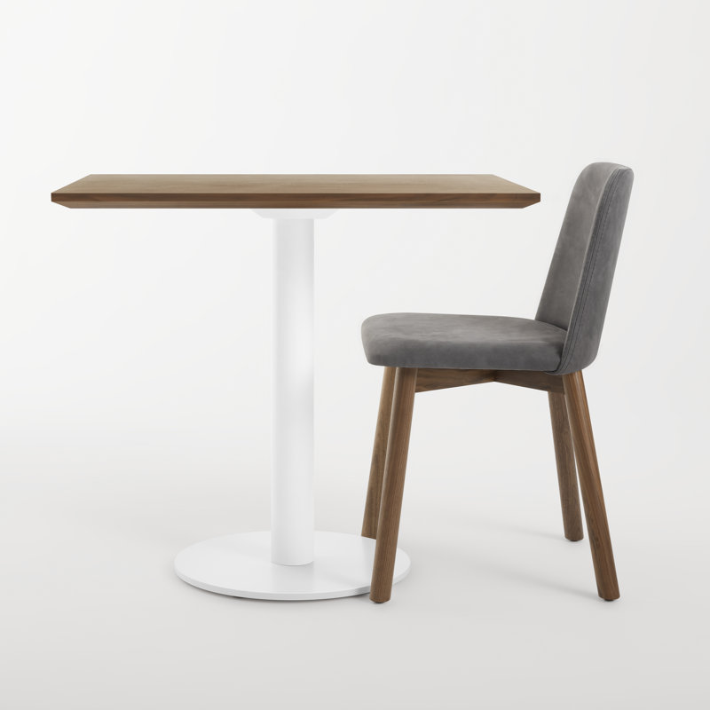 Easy Walnut Wood Dining Table, Walnut, Matte White