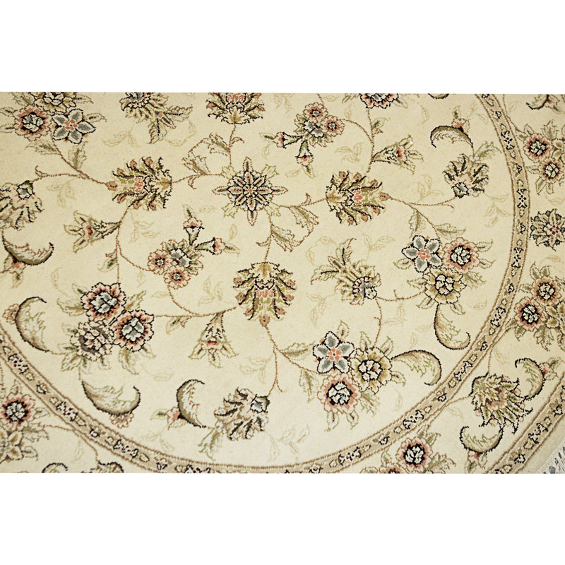 High-Quality Hand-Knotted Ivory Area Rug