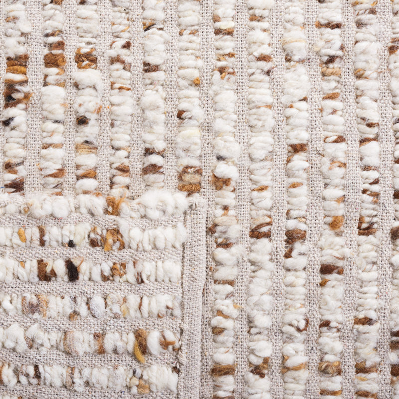 Natura Flat Weave Wool/Jute Rug in Ivory/Beige, Rectangle 5' x 8'