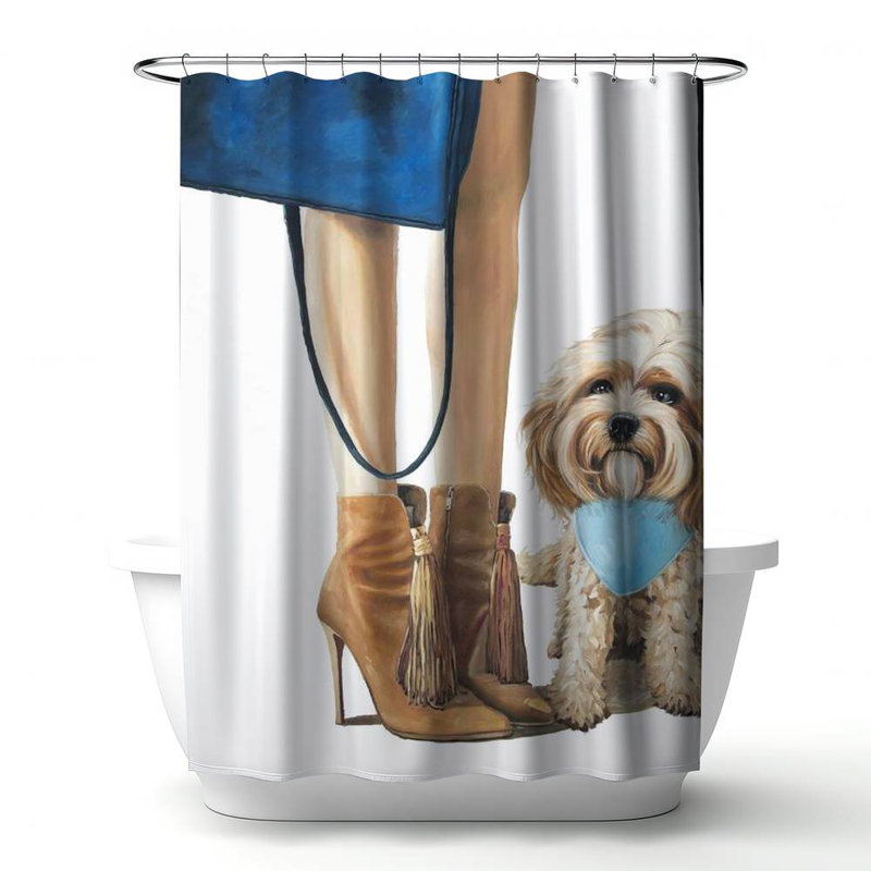 Shower Curtain FA45 – Polyester Shower Curtain, Dye Sublimation Print, 71" W × 74" L