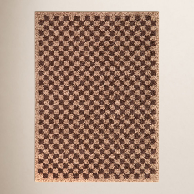 Tapis à poil long à carreaux marcheur Walker, Rectangle 8 pi 9 po x 12 pi