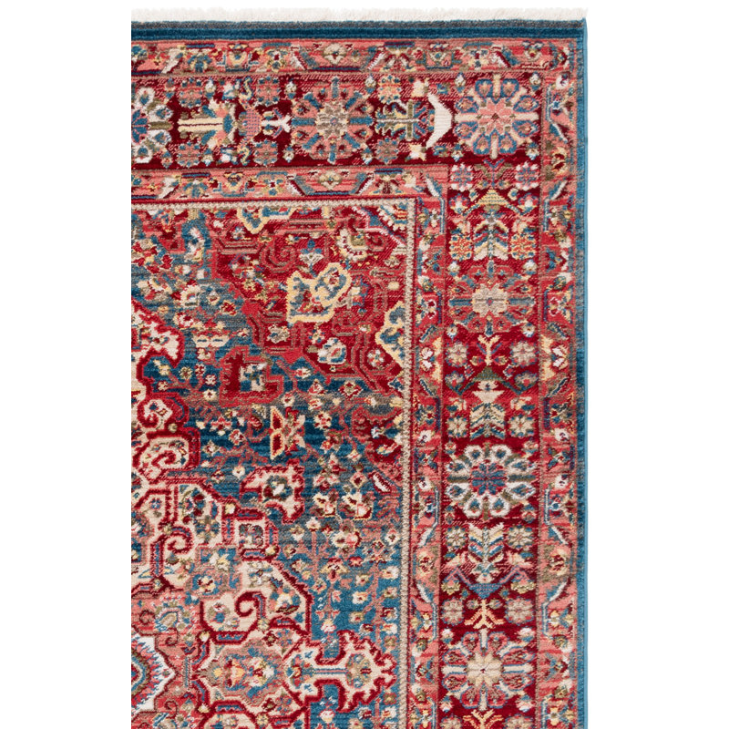 Tapis performance oriental Kurtz, Tapis de couloir 2 pi 6 po x 14 pi, Red/Beige