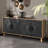 Carved Symmetrical Design Door And Wood Coloured Frame For TV Stand Table,Living Room ,Entryway