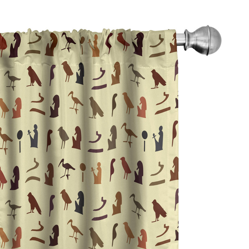 Paire de rideaux semi-transparents avec passe-tringle égyptien, 28 po x 63 po