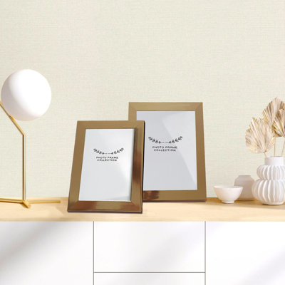 Chiu Stylish Photo Frame Set (2 Pieces), Black, 4 x 6 inches & 5 x 7 inches | 100% Durable Plastic, Frame Width: 0.8 inches | Perfect for Home Decor, Office Display, and Gift Ideas, Elegant and Modern Design