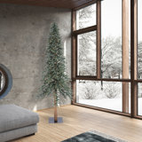 Alpine 9' Dark Green Pine Artificial Christmas Tree with 500 Clear/White Lights with Stand