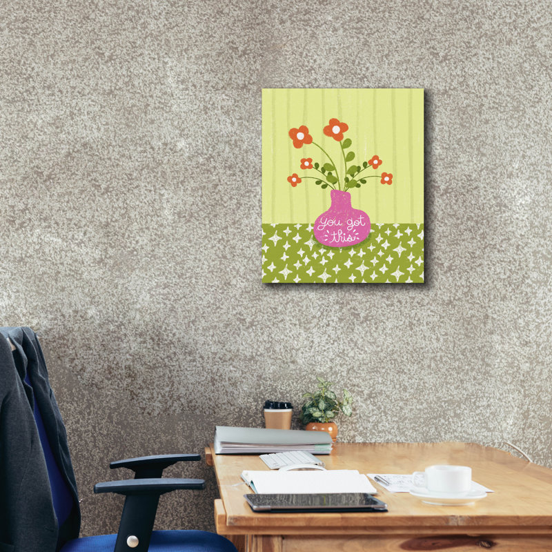Art mural en toile Epic Graffiti «You Got This Flower Vase» par Club Daydream, 20 po x 24 po