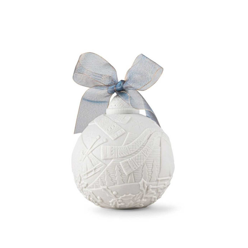 Boule de Noël 2024 Lladro, Blanc / bleu