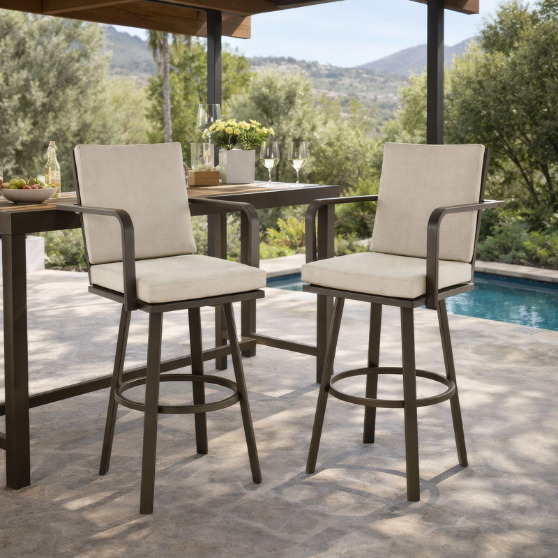 Tabouret 30 "avec coussin Cemalettin, Noir, gris, 30"