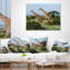 Coussin décoratif 2 girafess dans un savannah africain