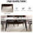 62.99" Modern Rectangular Dining Table White Artificial Stone Curved Edge Black Metal Legs 6 Person-13518880