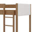 Lit superposé simple en bois d'hévéa simple, cadre de lit superposé rembourré avec échelle
