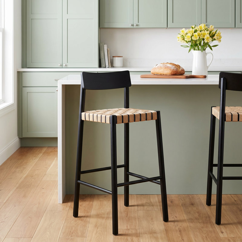 Brigantia Hursten Leather Stool, Bar Stool (31" Seat Height)