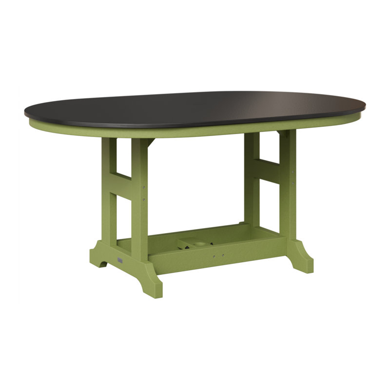 Table de bar Berlin Classic, Vert kiwi, Noir martelé, H 39,5 po x l 64 po x P 44 po