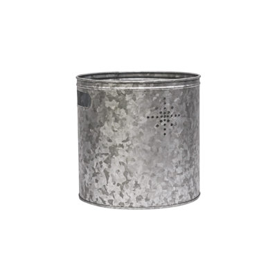 Galvanised Steel Planter Bucket with Star