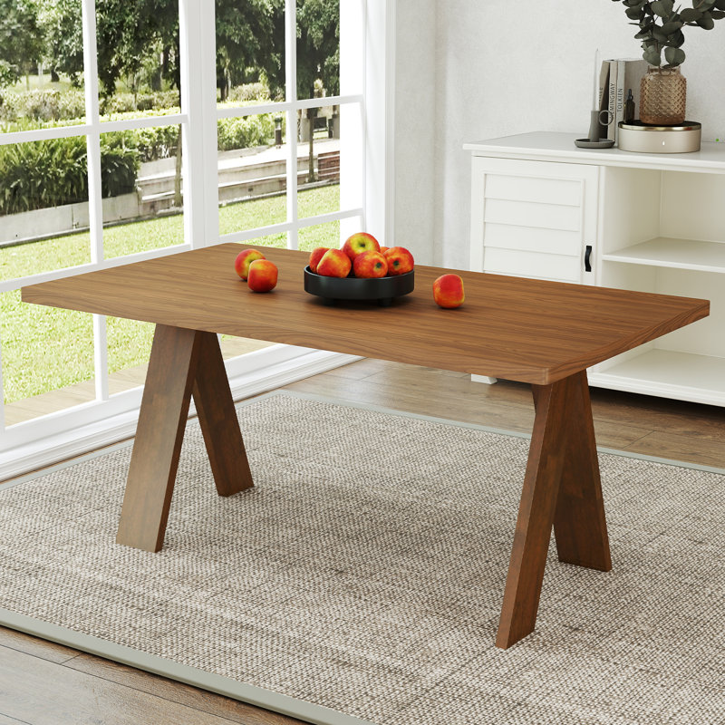 Table de salle à manger rectangulaire en bois 35,4 "x H 29,5" avec 4 pieds pour la cuisine