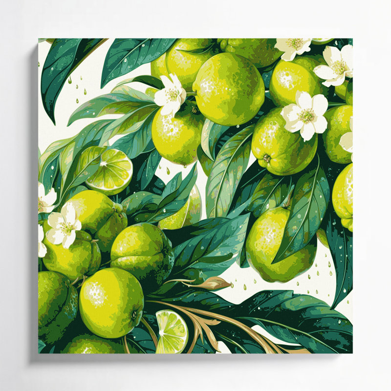 Art mural sur toile vert fruitier, H 8 po x l 8 po