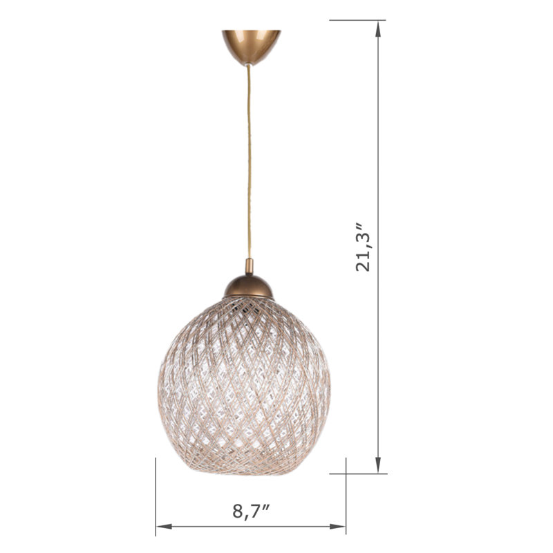 Luminaire suspendu simple avec capuchon en coton