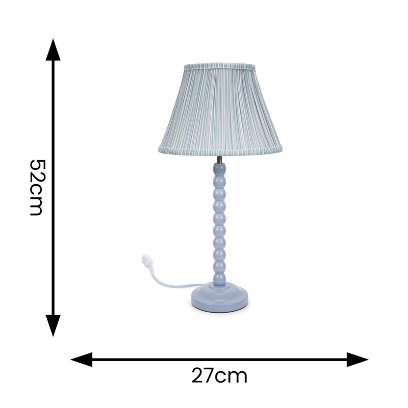 Fleuriel Wood Table Lamp, Blue