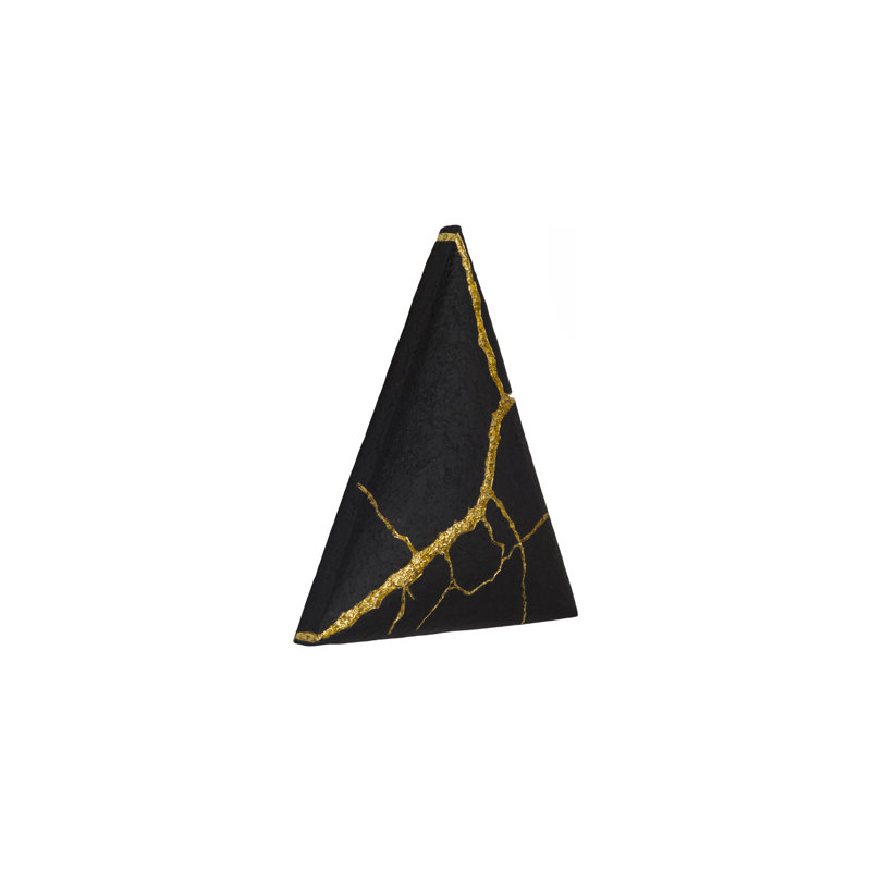 Rift Wall Tile, Triangle, Matte Black, Gold Leaf