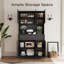 Armoire de garde-manger pour le salon, armoire de rangement pour garde-manger de 71 po avec tiroirs et portes, armoire à huche avec support à micro-ondes et prises de courant