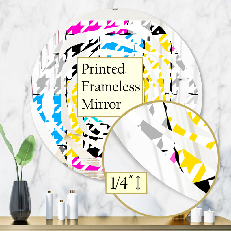 Miroir mural sans cadre classic hounds whirl artisanat americana, H 31,5 po x l po