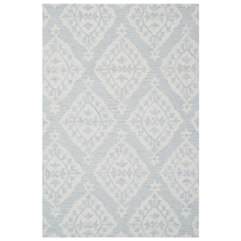 Anik Hand Tufted Wool Damask Rug, Rectangle 8' x 10'