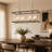 Corinthian 8-Lights Black Contemporary Rectangle Shaded Chandelier