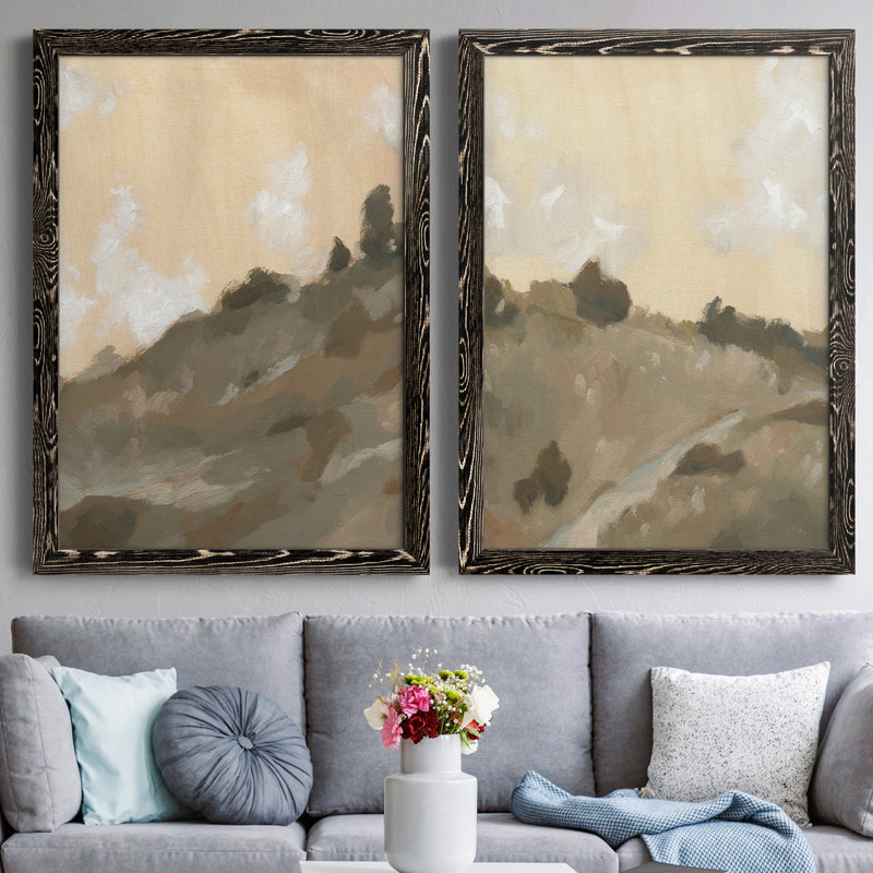 Toile encadrée haut de gamme Hillside, H 37,5 po x l 55 po x P 1,5 po, Toile avec cadre noir