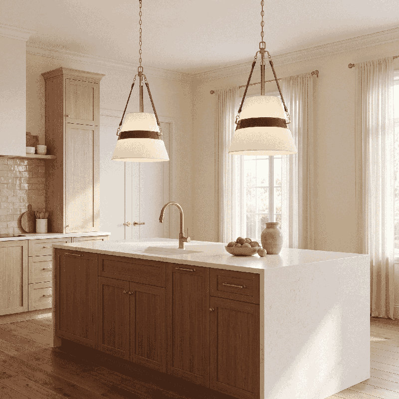 Corinth 3-Light Pendant in Warm Brass