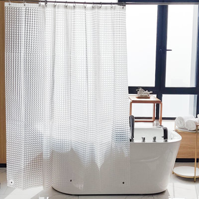 Rideau de douche EVA à carreaux, 3 aimants, 72 x 72 pouces - NTBAY