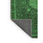 Tapis oriental en laine / polyester tissé à la machine en vert / noir-1100233404