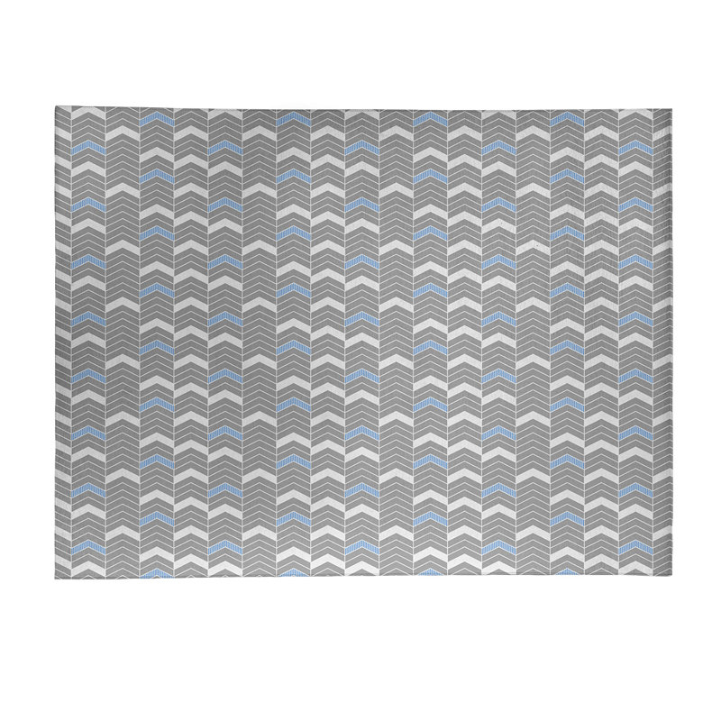 Tapis de zone grise à chevrons lineed, Rectangle 9 pi x 12 pi
