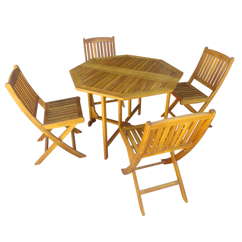 Andraz Acacia Outdoor Garden Dining 4 Person Table Set
